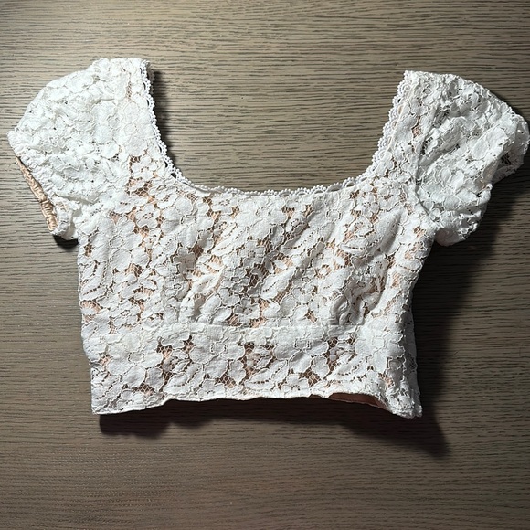 Lottie Moss White Lace Bustier Top - Picture 2 of 6